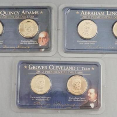 1143	3 SETS OF ONE DOLLAR US PHILADELPHIA AND DENVER UNCIRCULATED PRESIDENTIAL COINS 2008, 2010, 2012
