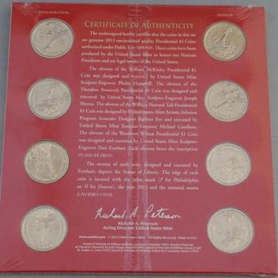 1160	2013 P & D PRESIDENTIAL COIN SET  8-DOLLARS UNCIRCULATED SEALED
