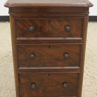 1235	EMPIRE MAHOGANY 3 DRAWER STAND, APPROXIMATELY 19 IN X 21 IN X 28 IN H

