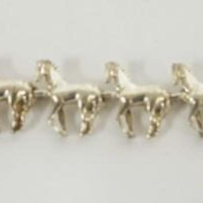 1104	MEXICO STERLING SILVER HORSE BRACELET, APPROXIMATELY 7 IN, 1.35 OZT
