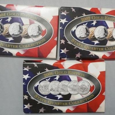 1161	3 SETS - GOLD EDITION STATE QUARTER COLLECTION 2002, 2004, 2006
