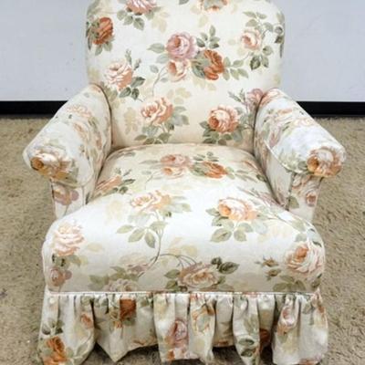 1223	FLORAL UPHOLSTERED ARM CHAIR, APPROXIMATELY 32 IN X 31 IN X 36 IN H
