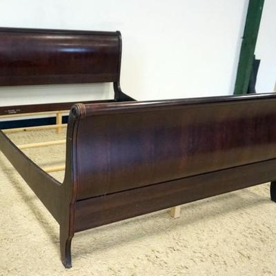 1209	ETHAN ALLEN QUEEN SIZE MAHOGANY SLEIGH BED, APPROXIMATELY 65 IN X 89 IN X 42 IN H

