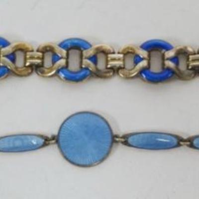 1129	2 STERLING SILVER BRACELETS, .91 OZT 
