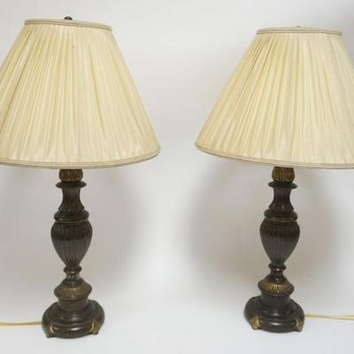 1203	PAIR OF STIFFEL LAMPS, EACH APPROXIMATELY 29 IN HIGH
