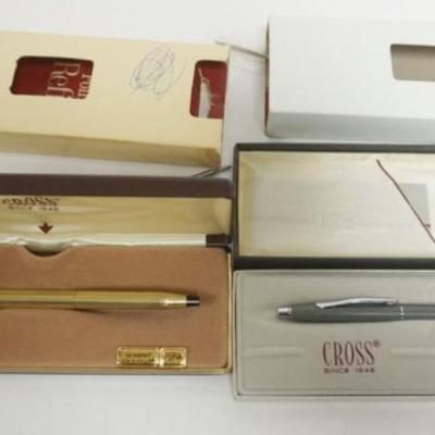 1131	CROSS VINTAGE PENS, 1 CHROME 3502 AND 1 10K GOLD FILLED 4502 BOTH WITH REFILLS
