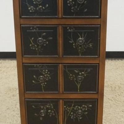 1216	CONTEMPORARY PAINT DECORATED 4 DRAWER CHEST, APPROXIMATELY 19 IN X 14 IN X 40 IN H
