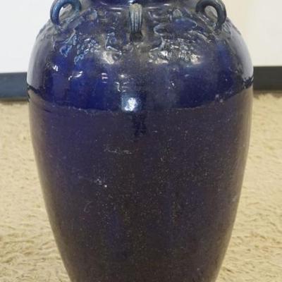 1242	COBALT GLAZED POTTERY FLOOR VASE, APPROXIMATELY 16 IN X 27 IN H
