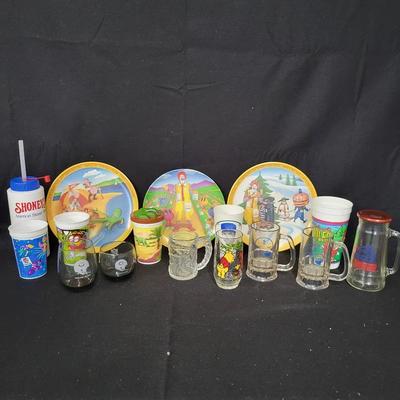 Collectible Restaurant Cups/Plates, etc: 1977 & 1989 Mcdonald's Plates, Shoney's, Sears