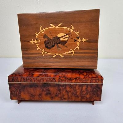 Vintage Music Box Lot – Reuge Inlay Music Box & Otagiri / San Francisco Music Box Co.