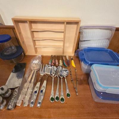 Kitchen Utensil & Storage Lot – Serving Tools, Containers & Utensil Organizer