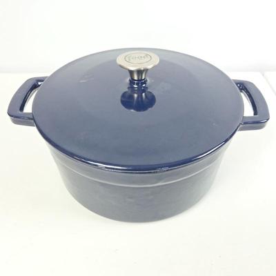 Food Network Blue Enamel Cast Iron Dutch Oven with Lid