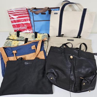 Lot of 8 Assorted Tote Bags Including Stella & Max, Reaction Kenneth Cole, Anne Klein, Lands End