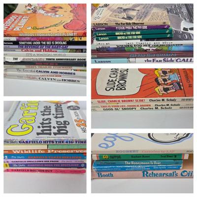Cartoon & Comic Book Lot – Calvin and Hobbes, The Far Side, Garfield, Peanuts