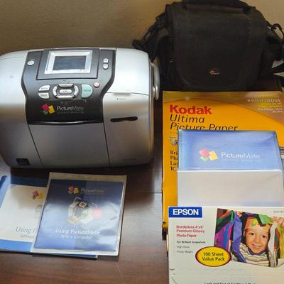  Kodak PictureMate Portable Photo Printer with Kodak Ultima & Epson Glossy Photo Paper - Camera Bag Included