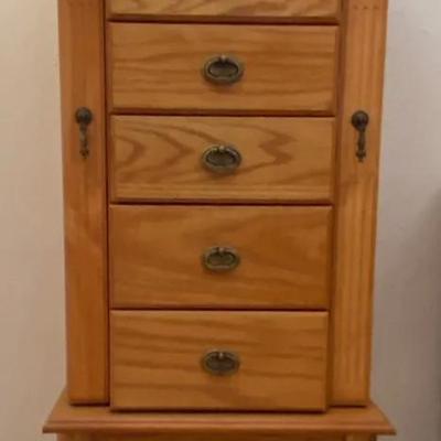 Oak Jewelry Armoire