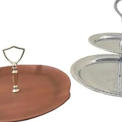 2 New Vintage Serving Trays 