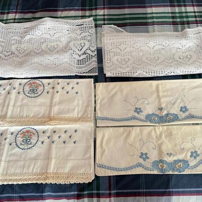 Hand Embroidered Pillow Cases and Curtains