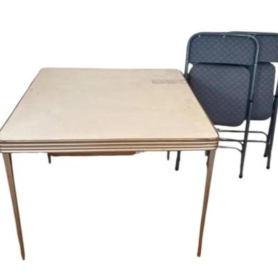 Card Table And Folding Chairs