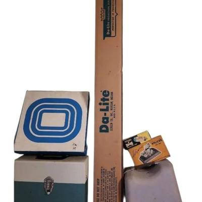 Vintage Da-Lite Projection Screen, Kodak & Keystone Projector Equipment