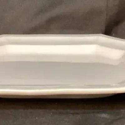 John Ridgway & Co White Ironstone Platter – Mou Peletier Paris Retailer c. 1830s–1840s 