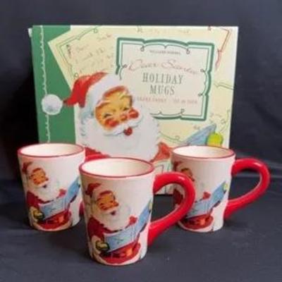 Williams Sonoma Holiday Mugs Set Of Three