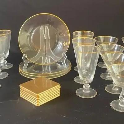 Glassware With Gold Rims