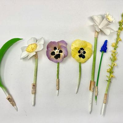 Royal Worcester porcelain flower stems