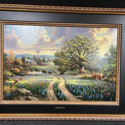 Thomas Kinkade “Country Living” Framed Print - Hand Highlighted -Large Ornate Frame with Certificate