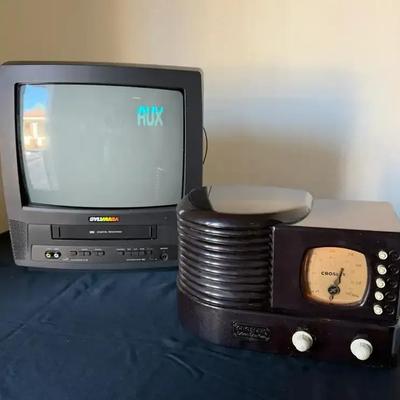 Sylvania CRT TV With Built-In VHS & Crosley Vintage Style Radio