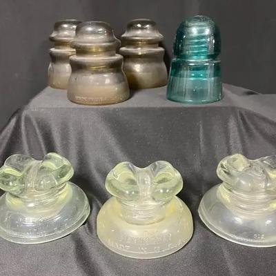 Vintage Glass Insulators in Multi Colors