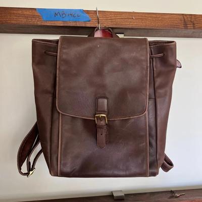 Coach Brown Leather Backpack – Vintage Style Buckle Closure