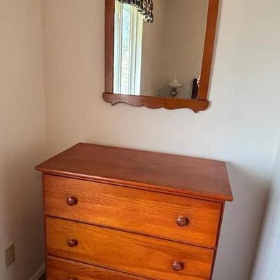 4 Drawer Pine Chest With Mirror
