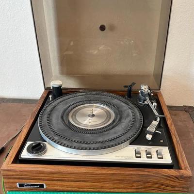 Vintage Garrard 990B Belt Drive Record Player On Wooden Plinth