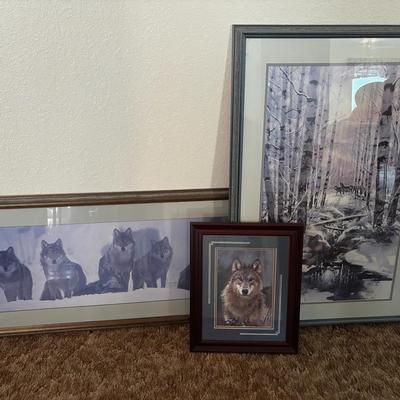 Lot Of 3 Wolf Prints