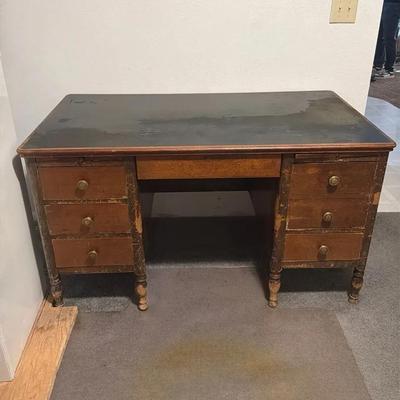 Vintage Wooden Executive Desk
