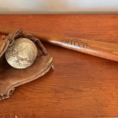 Hanna Baseball Bat, Hurricane Baseball Mit And Signed Baseball