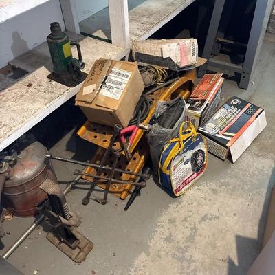 Car Guy's Delight: Ramps, Chains, Battery Chargers, Tire Irons, Jacks