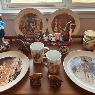 4 Ridgewood Fine China Plates, Heavy Metal Vintage Coca Cola Toy, Decorative Ceramics