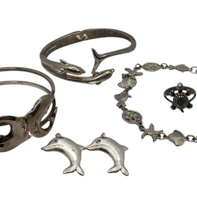 Dolphin And Sea Life Jewelry Lot