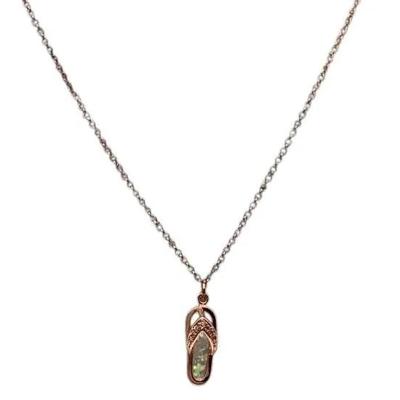 Sterling Silver And Crushed Opal Necklace 