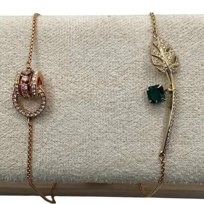 Two Swarovski Crystal Adjustable Bracelets