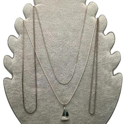 Four Sterling Silver Necklaces 
