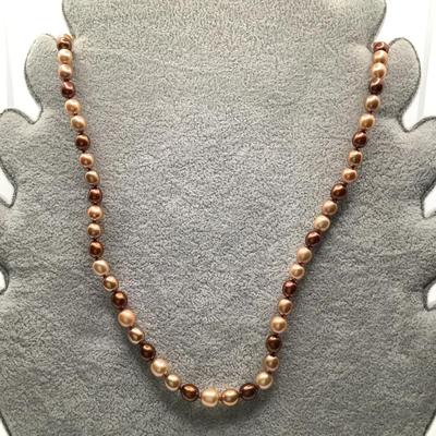 Freshwater Baroque Pearl And Sterling Silver Necklace 