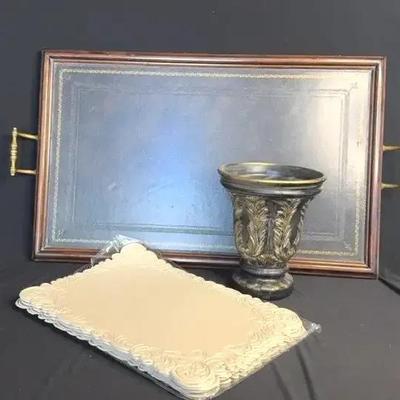 Leather Serving Tray 19”x32”