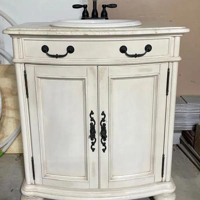 Sink And Marble Top Bathroom Vanity