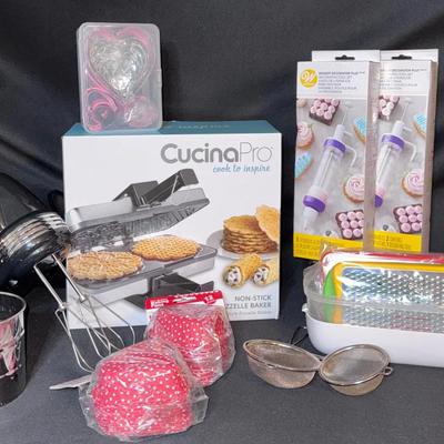 Pizzelle Baker, Baking Dessert Items, Mixer and More