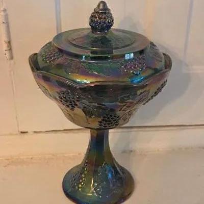 Carnival Glass Wedding Bowl/ Compote