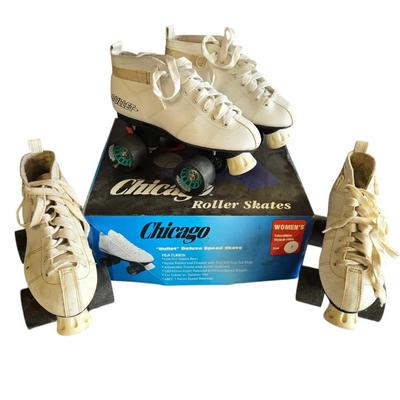 Chicago Skates Bullet Deluxe Two Pairs Women's Size: 7 Color: White