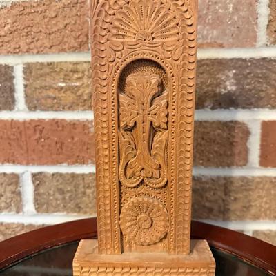 Vintage Hand Carved Wooden Cross Statue